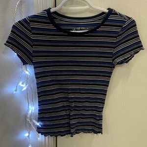 Striped Fitting Navy Blue Shirt